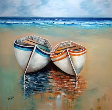 Print of Boat Paintings by Niki Katiki