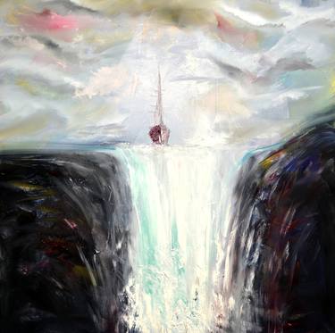 Original Abstract Expressionism Sailboat Paintings by Niki Katiki