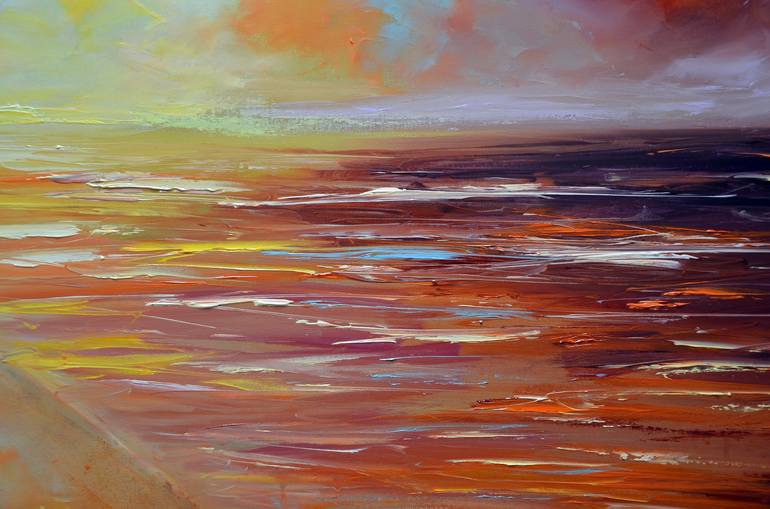 Original Abstract Expressionism Seascape Painting by Niki Katiki