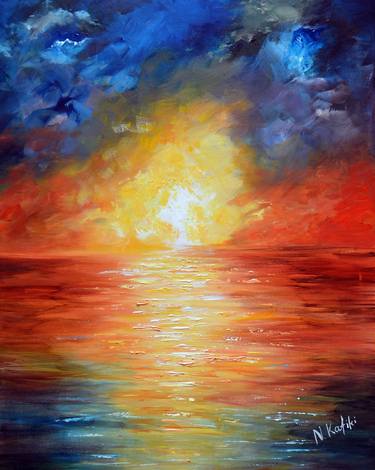 Original Abstract Expressionism Seascape Paintings by Niki Katiki
