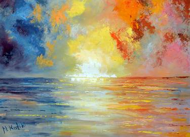 Original Abstract Expressionism Seascape Paintings by Niki Katiki