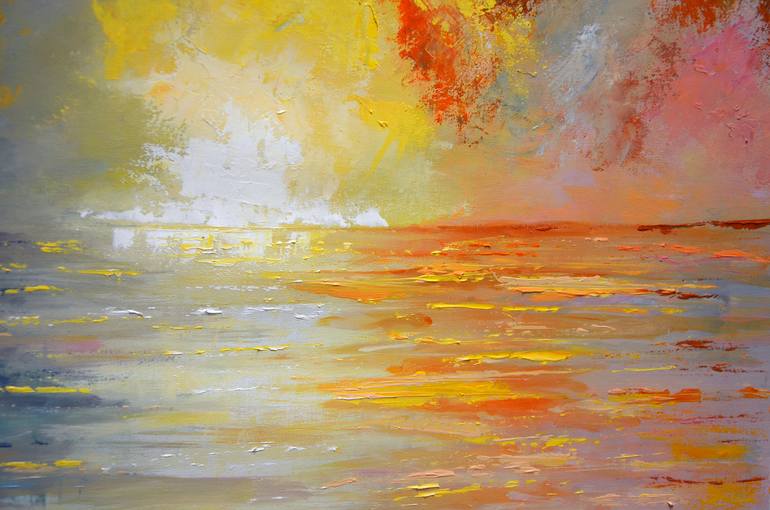 Original Abstract Expressionism Seascape Painting by Niki Katiki