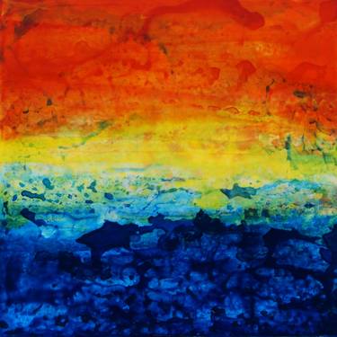 Original Abstract Expressionism Seascape Paintings by Alejandro Gutierrez Perez