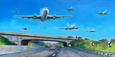 Original Illustration Airplane Paintings by Randy Hryhorczuk