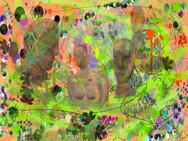 Print of Abstract Expressionism Botanic Mixed Media by André Pillay