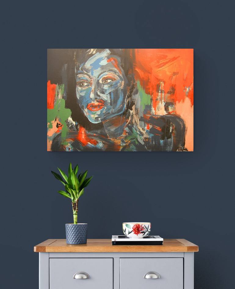 Original Abstract Portrait Painting by André Pillay