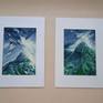 A4 size paintings pair.