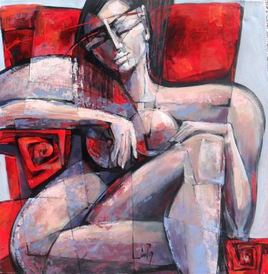 Original Cubism Nude Paintings by Michaela Lintis