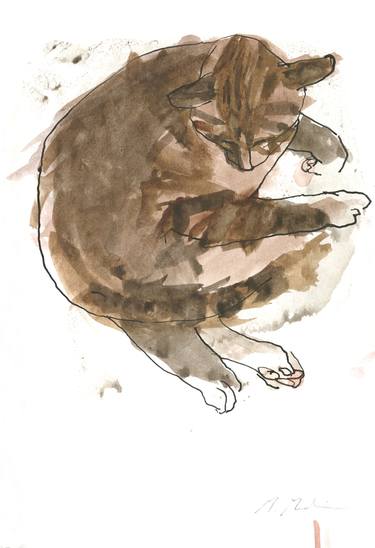 Print of Figurative Cats Paintings by Monika Malinowska