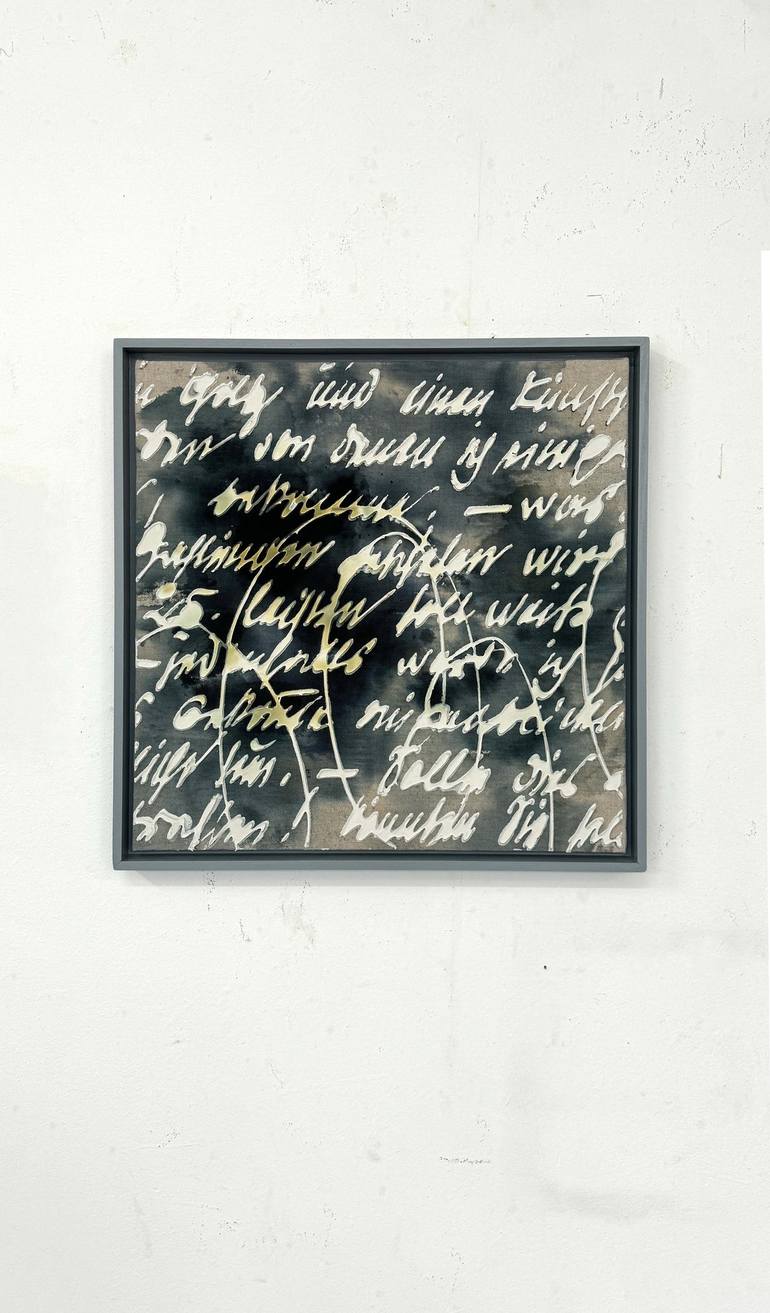 Original Abstract Typography Mixed Media by val wecerka