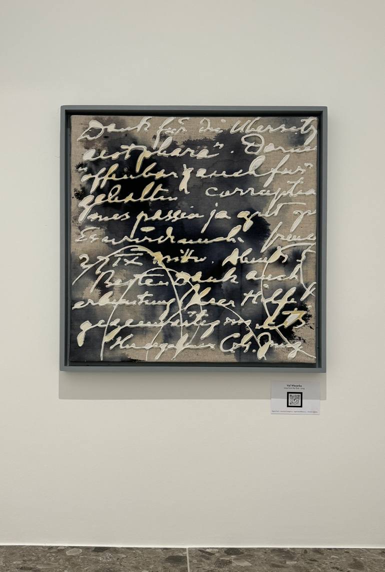 Original Black & White Calligraphy Mixed Media by Val Wecerka