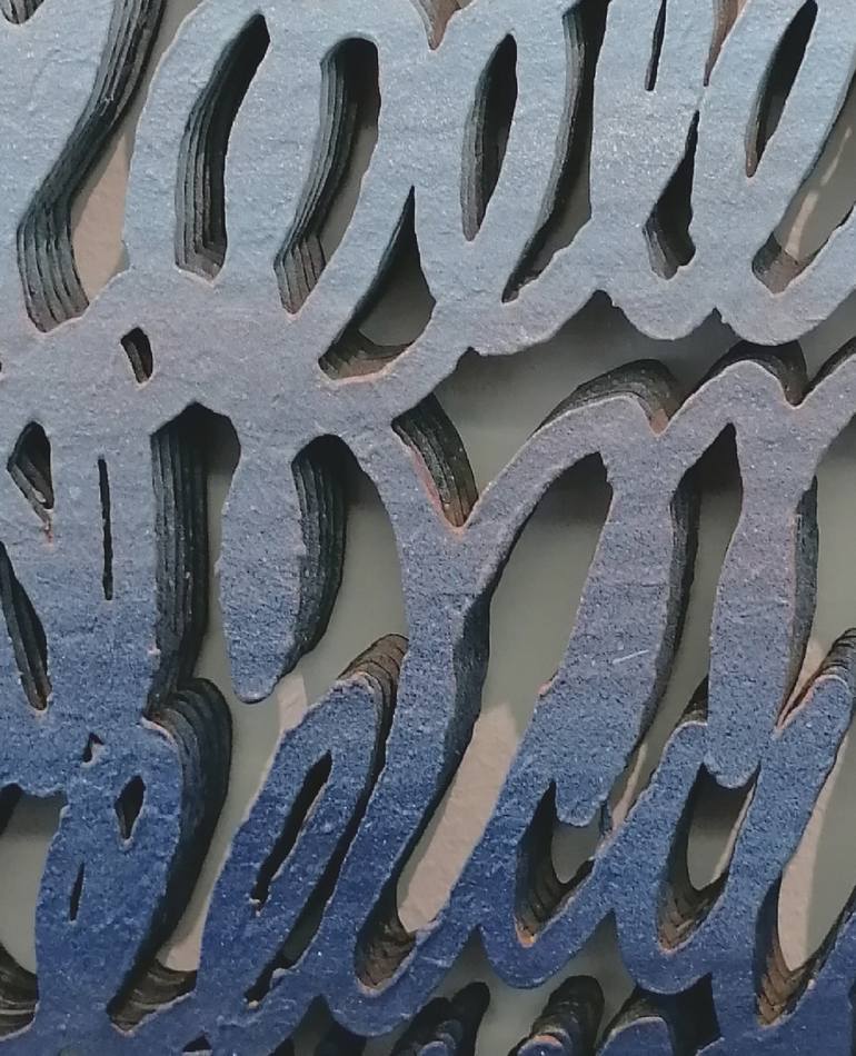 Original Abstract Calligraphy Sculpture by Val Wecerka