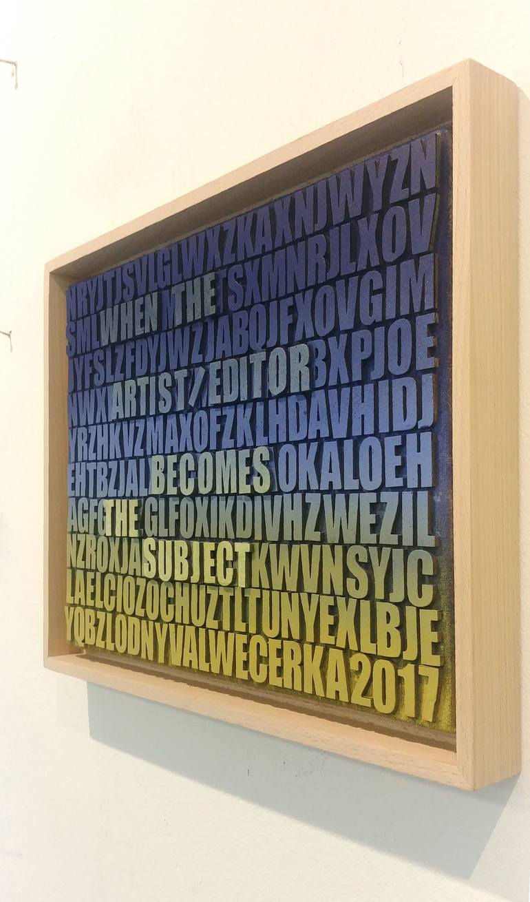 Original Abstract Typography Painting by val wecerka