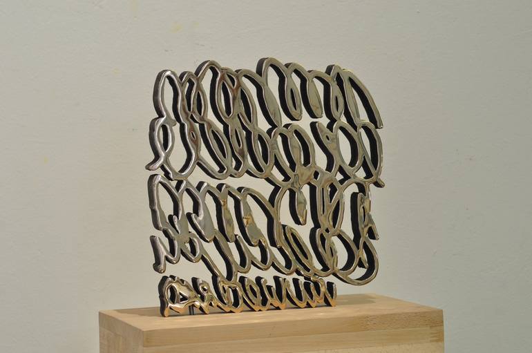 Original Abstract Typography Sculpture by val wecerka