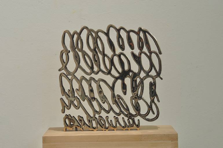 Original Abstract Typography Sculpture by val wecerka