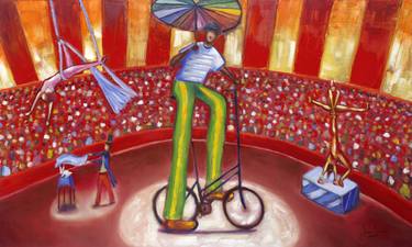 Original Expressionism Bicycle Paintings by Jean Louiss