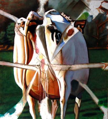 Print of Cows Paintings by Leo Wijnhoven