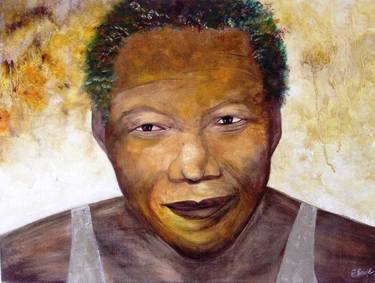 Portrait Nelson Rolihlahla Mandela in young age - South African anti-apartheid revolutionary. thumb