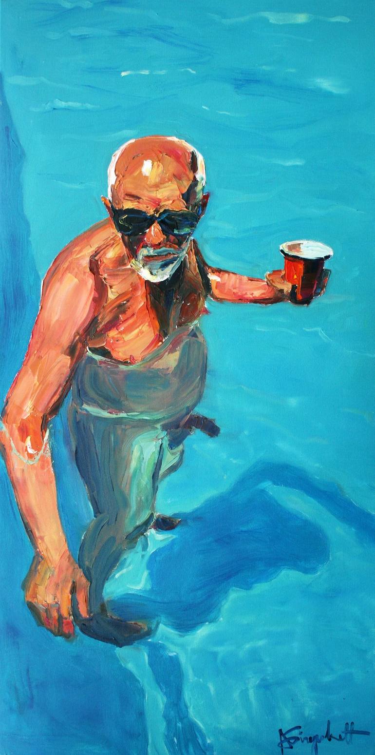 An Oldman With A Drink Painting by Alexei Biryukoff Saatchi Art