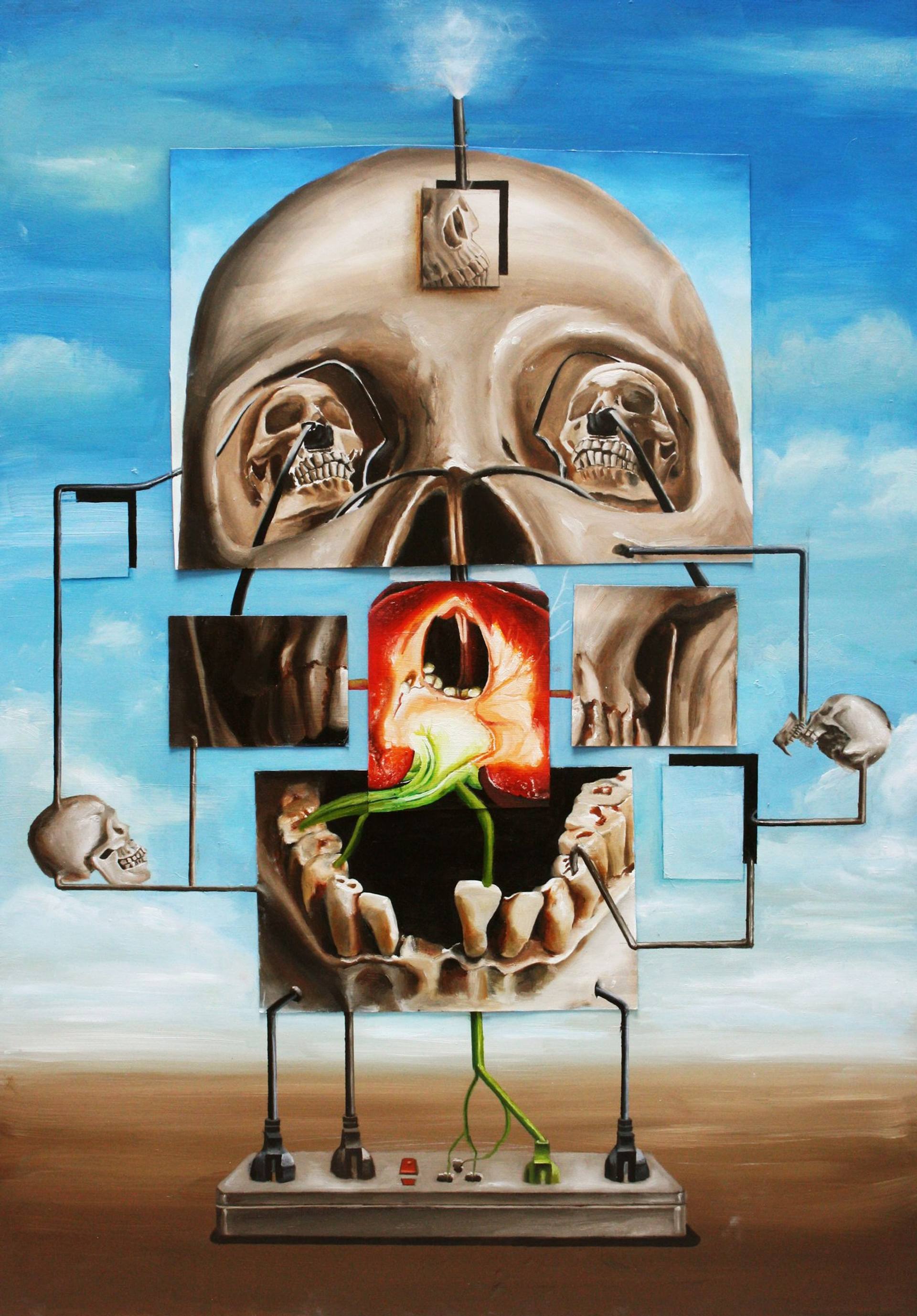 Nature Vs Technology Painting by Natcha Ngamtweerat | Saatchi Art