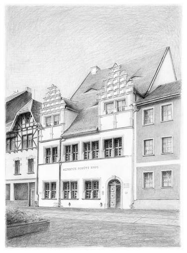 Heinrich Schutz Haus Weissenfels Drawing By Nunu Japaridze