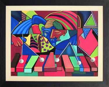 Print of Cubism Performing Arts Paintings by Srdjan Cincar