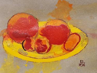 Oranges and Tangerines on a Yellow Plate thumb
