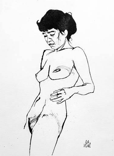Saatchi Art Artist Ilian Savkov; Drawings, “Standing Nude 16” #art