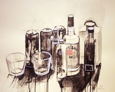 Print of Expressionism Still Life Drawings by Ilian Savkov