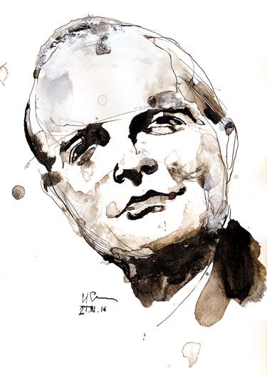 Original Expressionism Portrait Drawings by Ilian Savkov