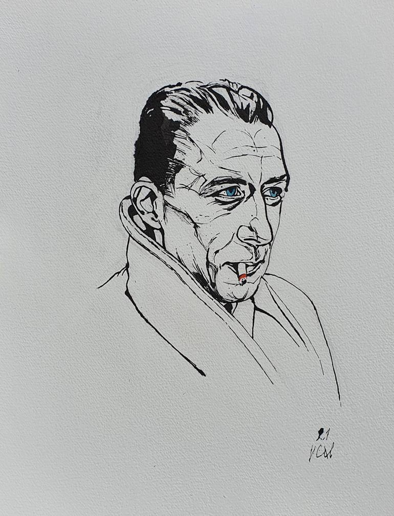 Portrait Drawing of Albert Camus Drawing by Ilian Savkov Saatchi Art