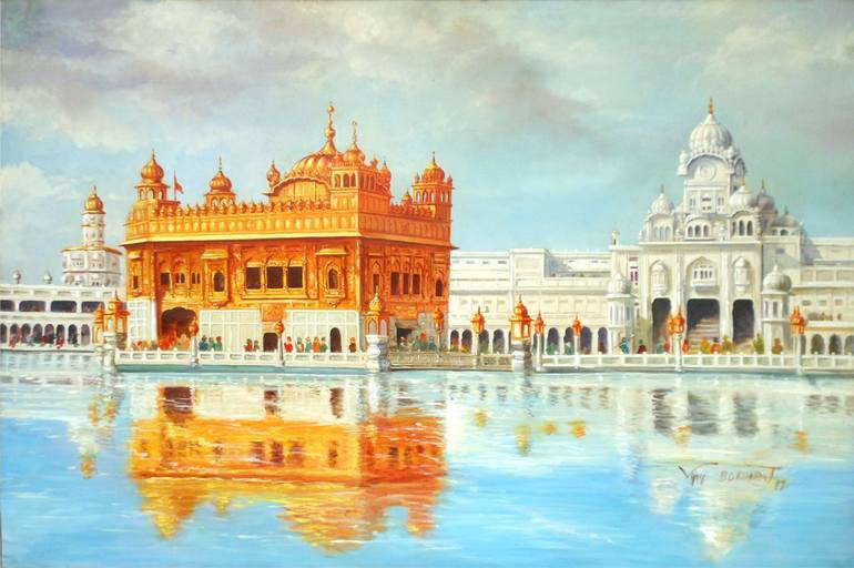 Golden Temple Painting by VIJAY MALHOTRA | Saatchi Art