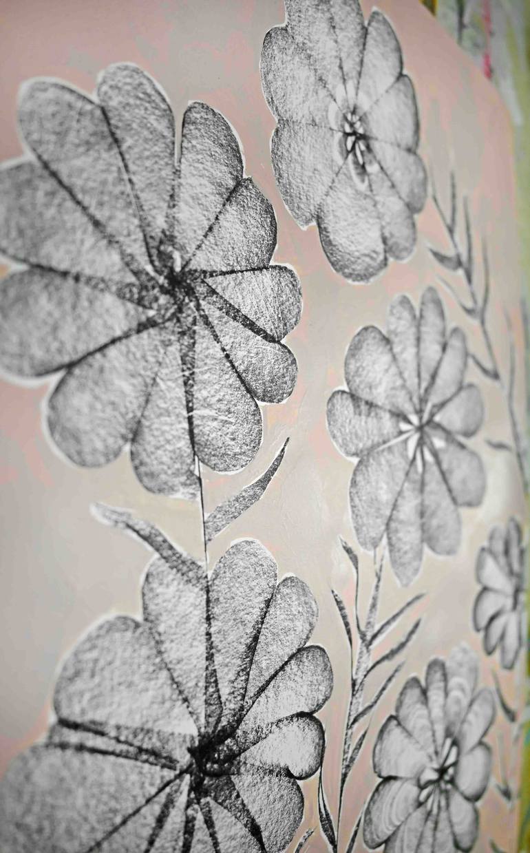 Original Abstract Floral Drawing by Sumit Mehndiratta