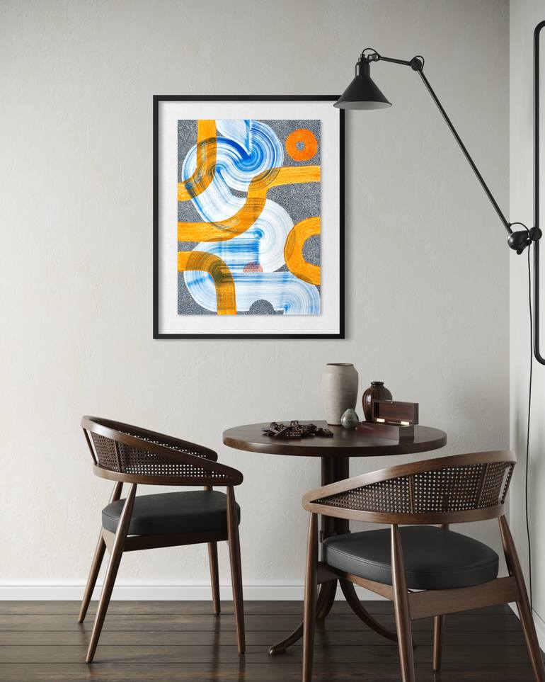Original Painterly Abstraction Abstract Mixed Media by Sumit Mehndiratta
