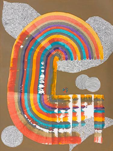 Original Painterly Abstraction Abstract Mixed Media by Sumit Mehndiratta