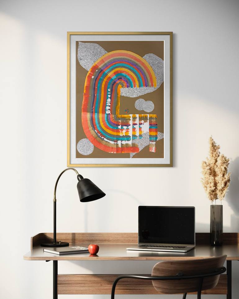 Original Painterly Abstraction Abstract Mixed Media by Sumit Mehndiratta