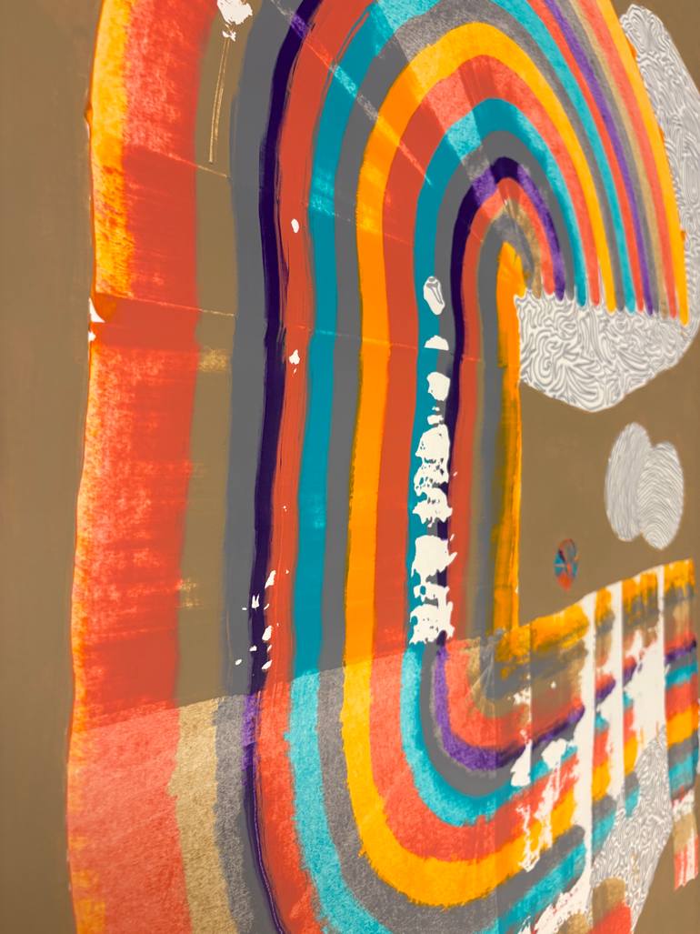Original Painterly Abstraction Abstract Mixed Media by Sumit Mehndiratta