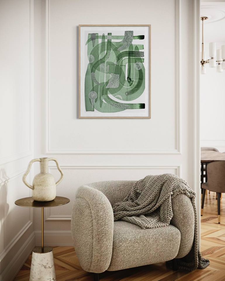 Original Abstract Expressionism Abstract Drawing by Sumit Mehndiratta
