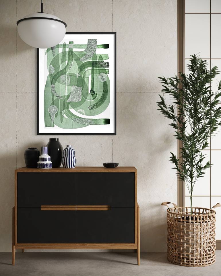 Original Abstract Expressionism Abstract Drawing by Sumit Mehndiratta