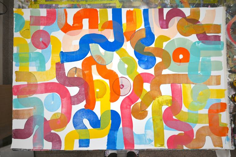 Original Painterly Abstraction Abstract Painting by Sumit Mehndiratta