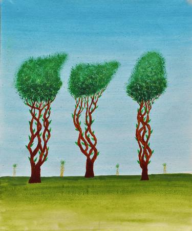 Print of Abstract Expressionism Tree Paintings by Sumit Mehndiratta