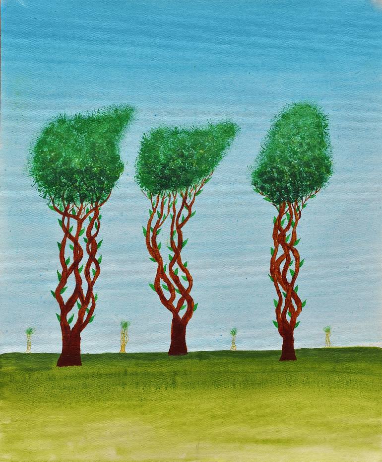 Trees of Jasoon Painting by Sumit Mehndiratta | Saatchi Art