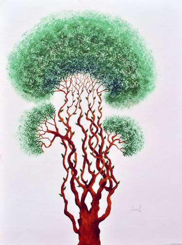Print of Conceptual Tree Paintings by Sumit Mehndiratta