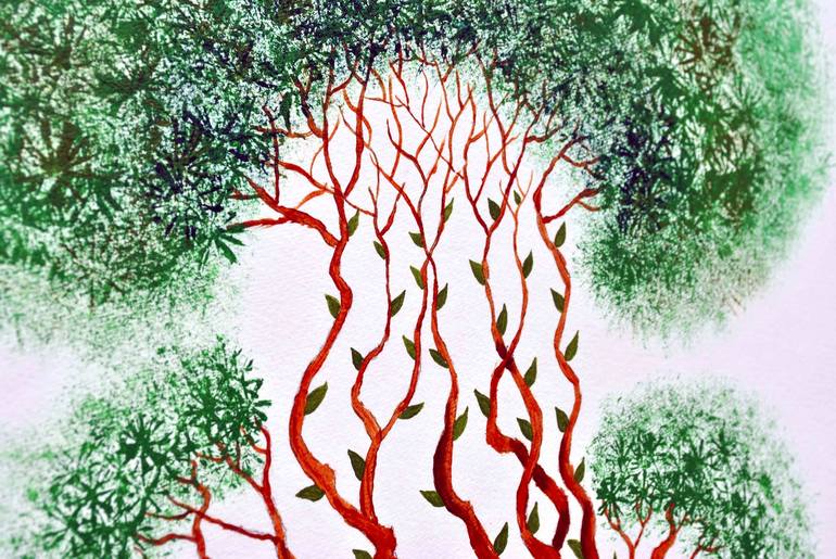 Original Tree Painting by Sumit Mehndiratta