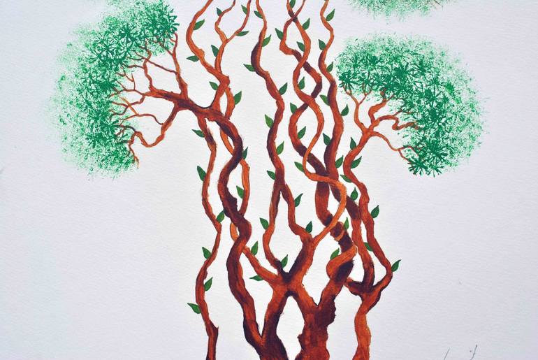 Original Conceptual Tree Painting by Sumit Mehndiratta