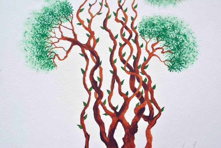 Original Tree Painting by Sumit Mehndiratta