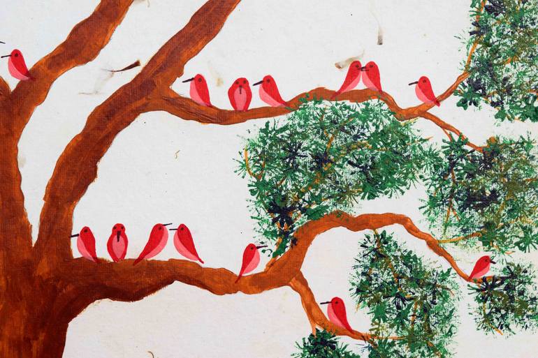 Original Art Deco Nature Painting by Sumit Mehndiratta