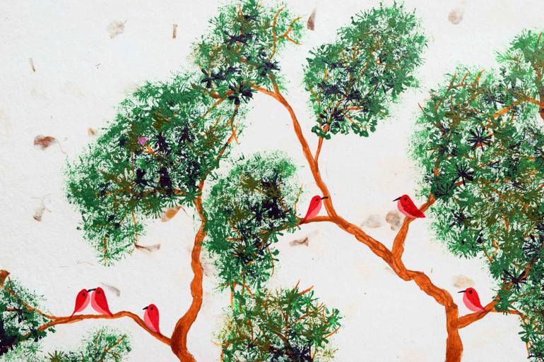 Original Art Deco Nature Painting by Sumit Mehndiratta