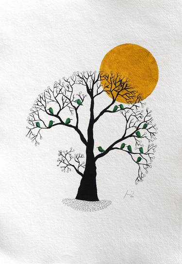 Print of Tree Paintings by Sumit Mehndiratta