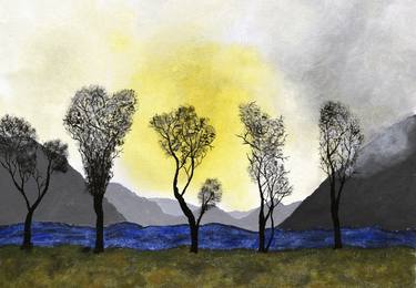 Print of Expressionism Landscape Paintings by Sumit Mehndiratta
